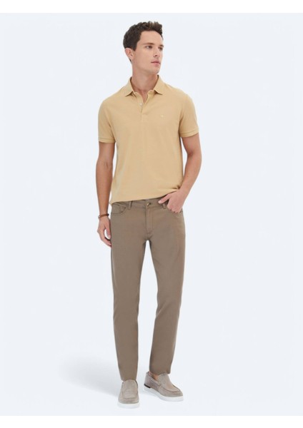 Deve Tüyü Polo Yaka %100 Pamuk T-Shirt