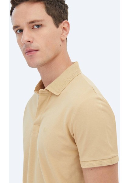 Deve Tüyü Polo Yaka %100 Pamuk T-Shirt