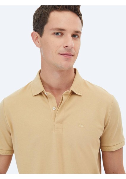 Deve Tüyü Polo Yaka %100 Pamuk T-Shirt