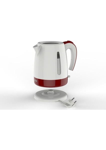 Kırmızı Elektrikli 1500 W Cam Üstü Çay ve Su Isıtıcı Seti modelleri