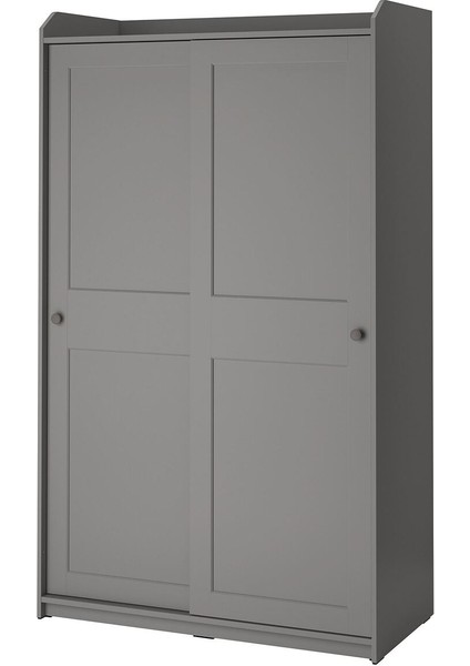 Sürgü Kapaklı Gardırop, Gri, 118X55X199 cm