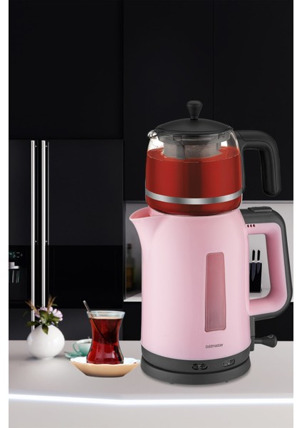 Papatya Pembe 2200W Cam Demlikli Çay ve Su Isıtıcı, Şık ve Kullanışlı Ev Aleti modelleri