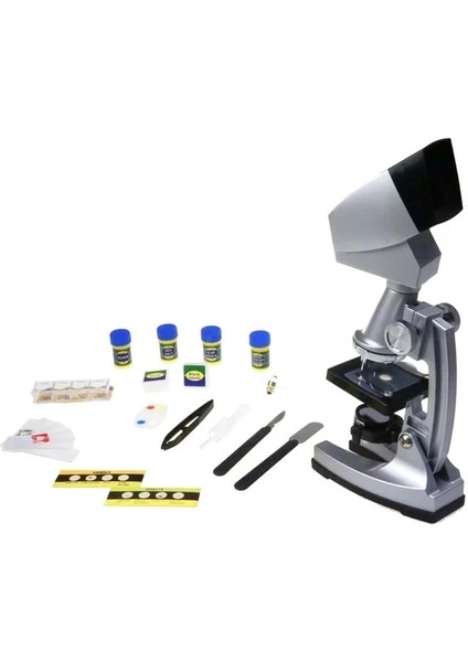 50X100X200X400X6001200X Çocuklariçin Eğitici Projektörlü Mikroskop Seti - Lisinya