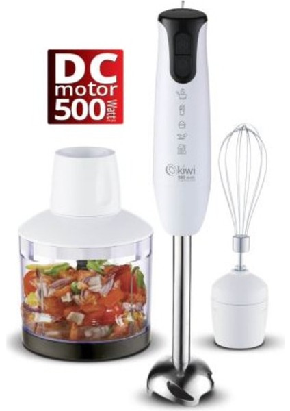 500 Watt Beyaz Çok Fonksiyonlu Blender Seti, Hızlı ve Kolay Kullanım