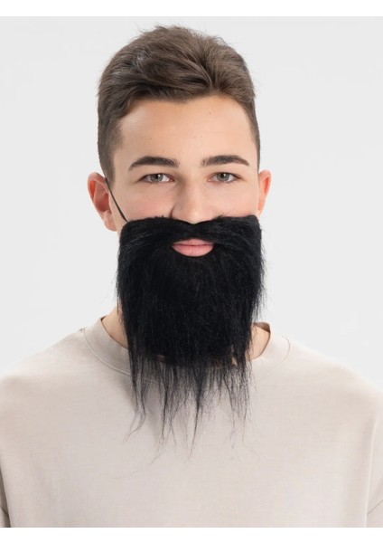 Siyah Renk Takma Sakal Bıyık Takımı - Lisinya