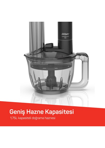 Çok Fonksiyonlu 1200W Çok Amaçlı Blender Seti Siyah