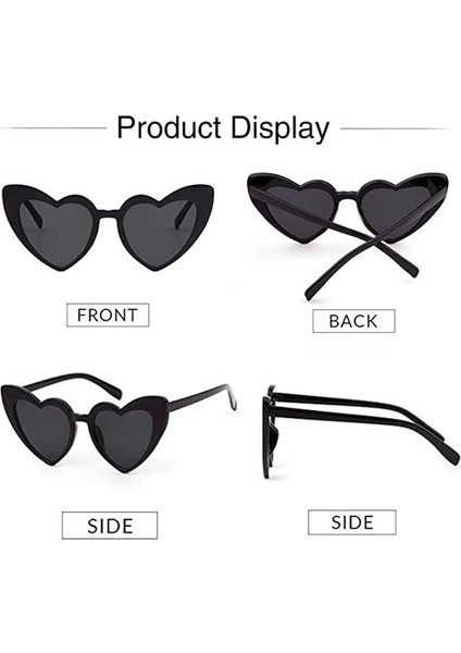 Siyah Renk Kalp Şekilli Parti Gözlüğü 15X5 cm - Lisinya modelleri