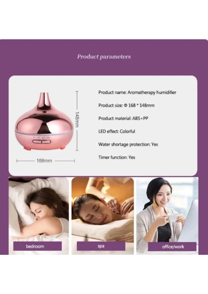 Hava Nemlendirici Parlak Gold Aromatik Oda Kokusu 550 ml Kahve Aroma Difüzörü Buhar Nemlendırıcı - Lisinya indirimleri