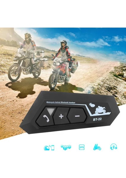BT22 Kask Kulaklık Bluetooth Motosiklet Kulaklık 5.0 Bluetooth Interkom Motorsiklet Kulaklık - Lisinya indirimleri