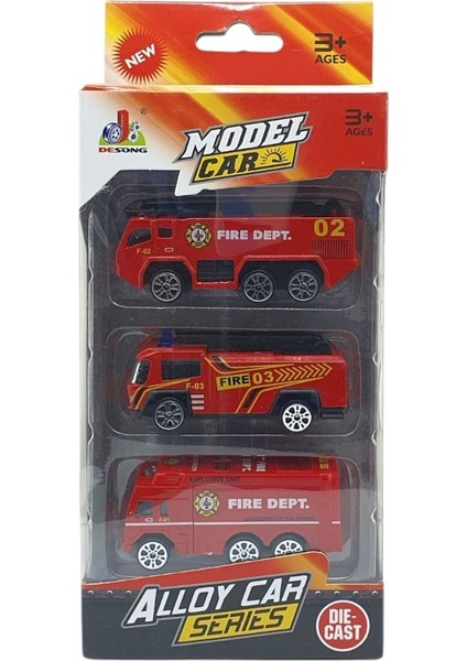 3'lü Iş Makinaları Road Seti - Die Cast - DS044 - Itfaiye (Lisinya) indirimleri