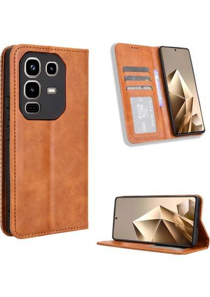 Infinix Note 50S 5G/X6870 Deri Telefon Kılıfı, Manyetik Cüzdan Telefon Kılıfı Kapağı Infinix Note 50S 5G/X6870 (Yurt Dışından)