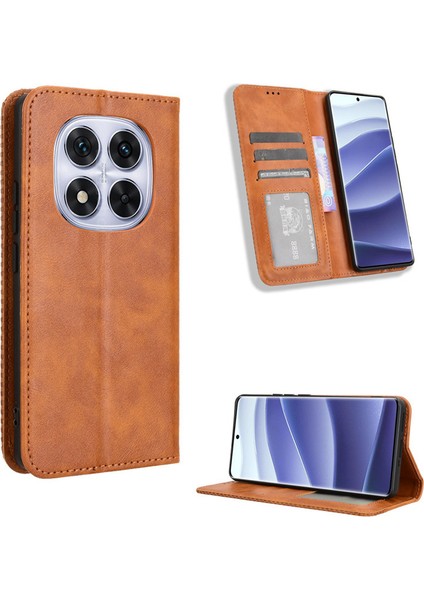 Xiaomi Redmi Note 14 Pro Plus 5g Deri Telefon Kılıfı, Manyetik Cüzdan Telefon Kılıfı Kapağı Xiaomi Redmi Note 14 Pro Plus 5g (Yurt Dışından)
