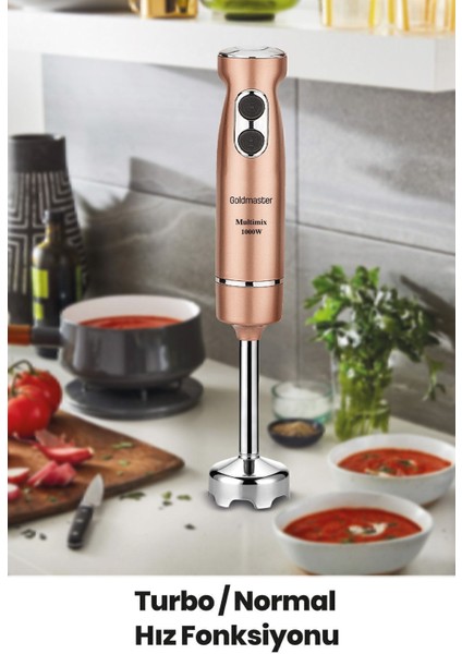 Güçlü 1000W Paslanmaz Çelik El Blender, Turbo Hız Ayarlı, 4 Bıçaklı indirimleri