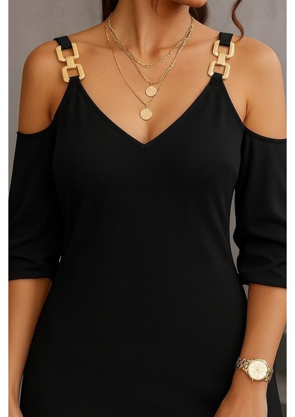 Kadın Uzun Kollu Askı Detay Iki Iplik Mini Boy Elbise fiyatları