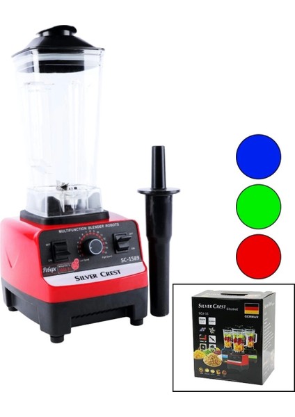 Çok Amaçlı Cam Buz Kırıcı Blender 2'li Set, 2lt ve 0.7lt Hazne, 6500W Güç