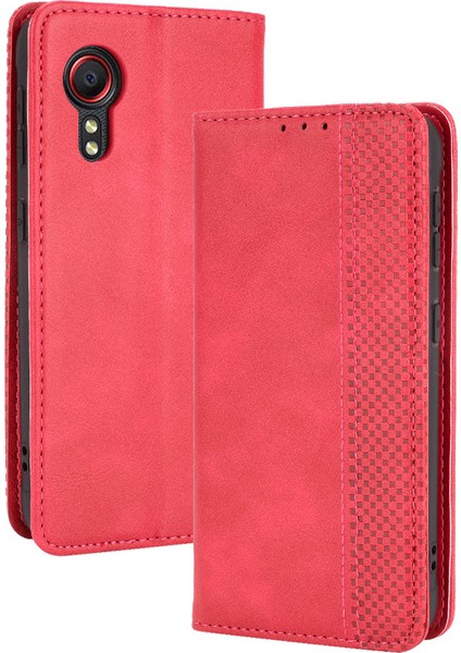 Samsung Galaxy Xcover 5 Deri Telefon Kılıfı, Manyetik Cüzdan Telefon Kılıfı Kapağı Samsung Galaxy Xcover 5 (Yurt Dışından)