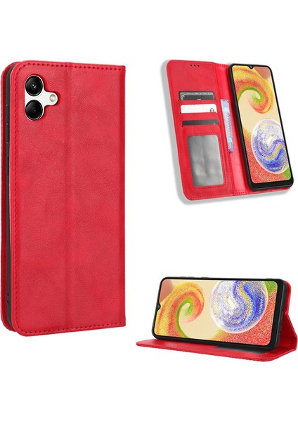Samsung Galaxy A07 Deri Telefon Kılıfı, Manyetik Cüzdan Telefon Kılıfı Kapağı Samsung Galaxy A07 (Yurt Dışından)