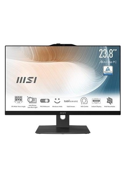 Msı Modern AM242P 12M-1694TR 23.8 Fhd 16:9 (1920X1080) I5-1235U 8gb Ddr4 512GB SSD W11H Sıyah Aıo Pc