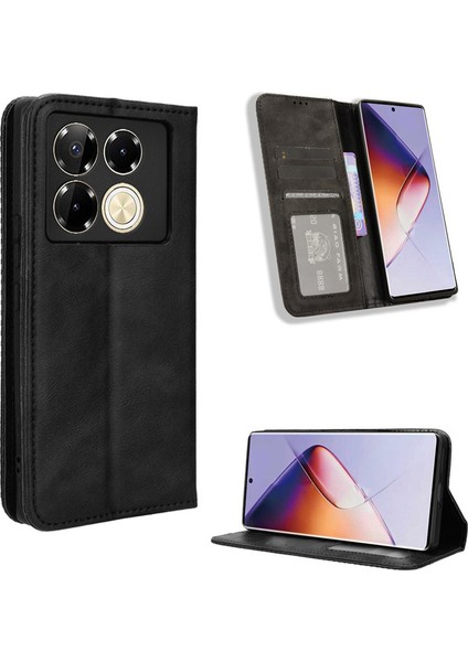 Infinix Note 40 Pro 4g Deri Telefon Kılıfı, Manyetik Cüzdan Telefon Kılıfı Kapağı Infinix Note 40 Pro 4g (Yurt Dışından)