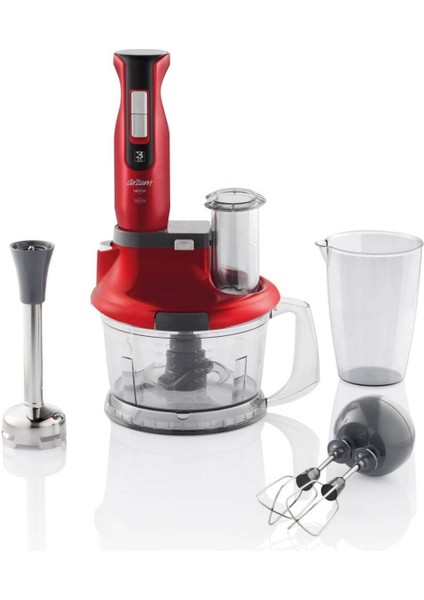 Nar Kırmızısı Çok Fonksiyonlu Blender Seti, 24 Ay Garantili, Şık ve Kullanışlı