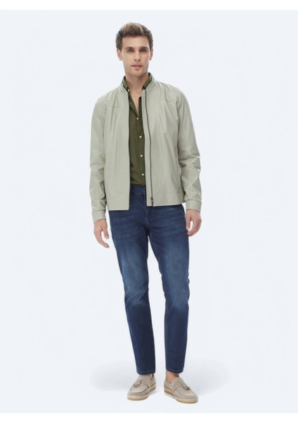 Taş Regular Fit Smart Casual Koyun Derisi Deri Mont