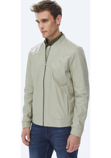 Taş Regular Fit Smart Casual Koyun Derisi Deri Mont