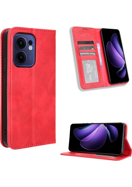 Oppo Reno 13F Deri Telefon Kılıfı, Manyetik Cüzdan Telefon Kılıfı Kapağı Oppo Reno 13F (Yurt Dışından)