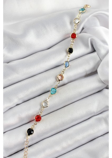 Pirinç Asorti Model Gold Renk Zirkon Taşlı Kadın Bileklik - Lisinya fiyatları