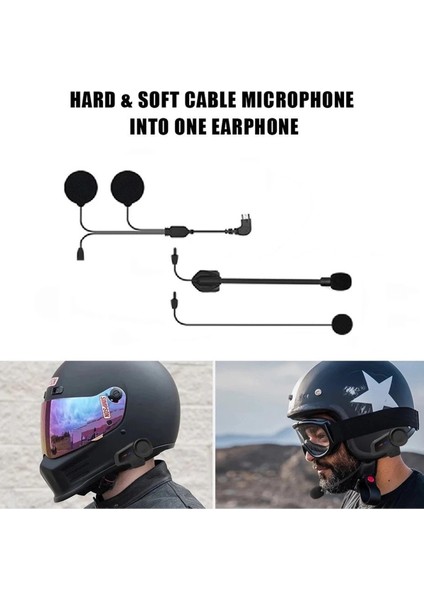 Mikrofonlu Motosiklet Kaskı Kulaklığı Tam/yarım Yüz Kaskları Için 2’si 1 Arada Kulaklık Seti - Lisinya modelleri