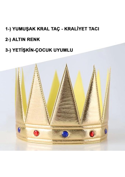 Altın Renk Eva Yumuşak Kral Kraliyet Tacı Yetişkin Çocuk Uyumlu 55 cm - Lisinya fiyatları