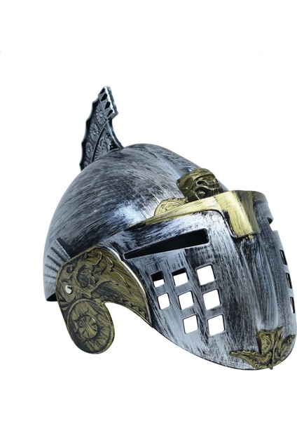 Gümüş Üzeri Altın Renk Oynar Başlıklı Romalı Bizans Kaskı Miğferi 25X20 cm - Lisinya fiyatları