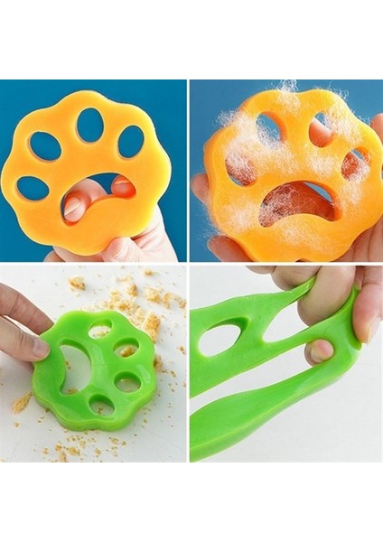 2 Adet Evcil Hayvanlar ve Çamaşır Makinesi Için Pati Şekilli Renkli Tüy Temizleme Aparatı (4989) modelleri