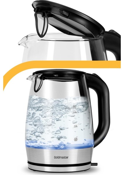 1.7l Işıklı Cam Kettle, Şık ve Kullanışlı Su Isıtıcı fiyatları