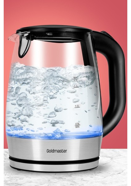 1.7l Işıklı Cam Kettle, Şık ve Kullanışlı Su Isıtıcı