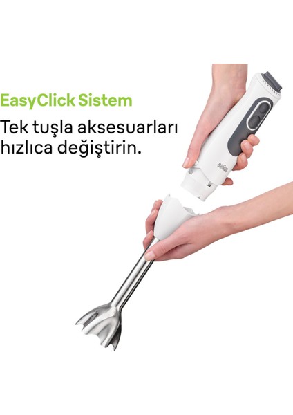 Pratik ve Şık Çok Fonksiyonlu El Blenderi, Beyaz Renk, Kolay Kullanım