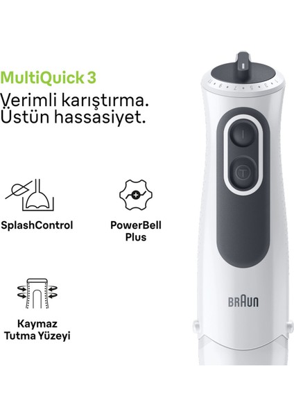 Pratik ve Şık Çok Fonksiyonlu El Blenderi, Beyaz Renk, Kolay Kullanım