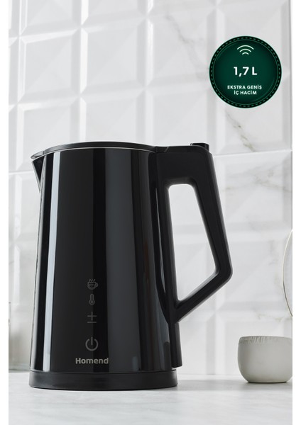 Dokunmatik, Çift Duvarlı, Paslanmaz Çelik, Xl Su Isıtıcı, Wi-Fi Özellikli, Şık Tasarım