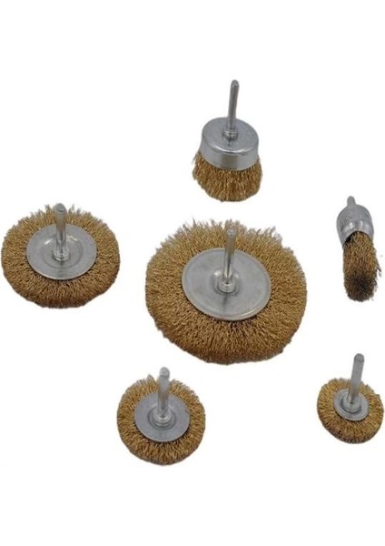 6'lı Pimli Tel Fırça Seti Pas Yağ Kir Boya Yapışkan Çözücü ( Lisinya )