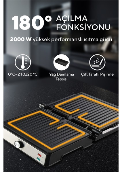 Siyah Izgara ve Tost Makinesi, Pratik ve Kullanışlı Ev Mutfak Ürünü fırsatları