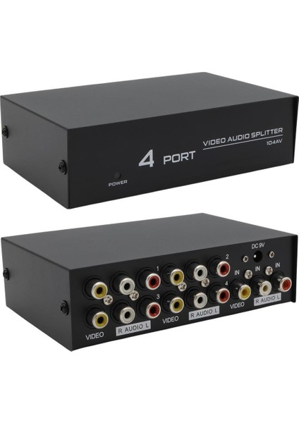 AV-104 4 Port Av Cvbs Rca Video Audio Splitter Çoğaltıcı Dağıtıcı fiyatları