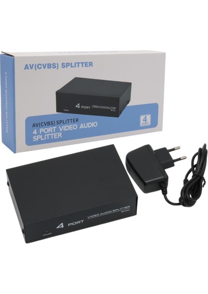 AV-104 4 Port Av Cvbs Rca Video Audio Splitter Çoğaltıcı Dağıtıcı modelleri