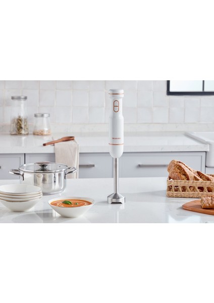 El Blenderı 3001, 4 Bıçaklı, Beyaz ve Bakır Renkli, Güçlü ve Kullanışlı