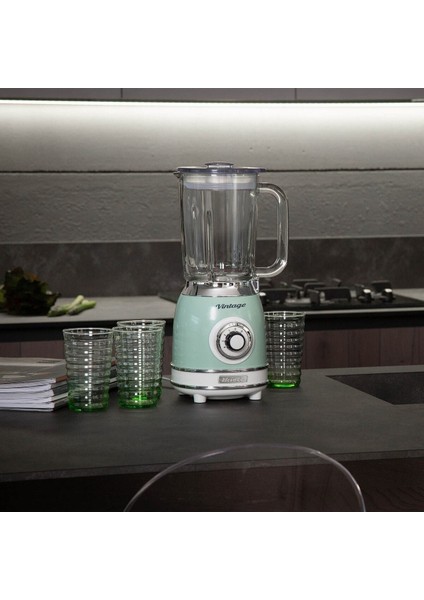 Yeşil Vintage Cam Blender 1000 Watt, Şık ve Güçlü Mutfak Aleti indirimleri