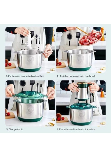 Elektrikli Mutfak Robotu, Sebze Işleme, 3l Kapasiteli Paslanmaz Çelik indirimleri