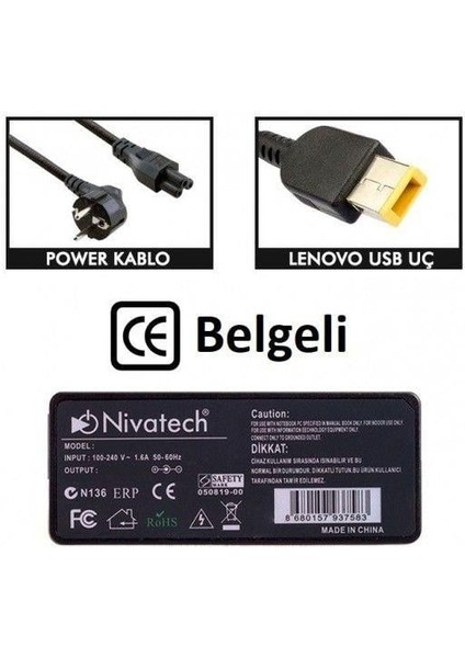BC936 Lenovo 20V 4,5A USB Adaptör