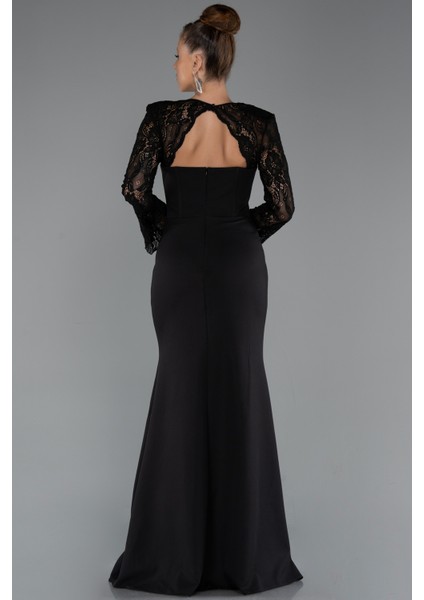 Dantelli Uzun Kol Bacak Dekolteli Abiye ABU5322 fiyatları