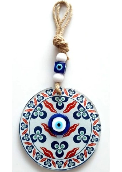 Üç Damla Desenli Nazar Boncuklu Füzyon Cam Duvar Süsü fiyatları