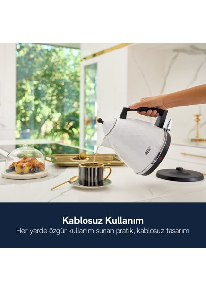 Beyaz Su Isıtıcısı Kettle KBJ2001.W, Pratik ve Şık Tasarım