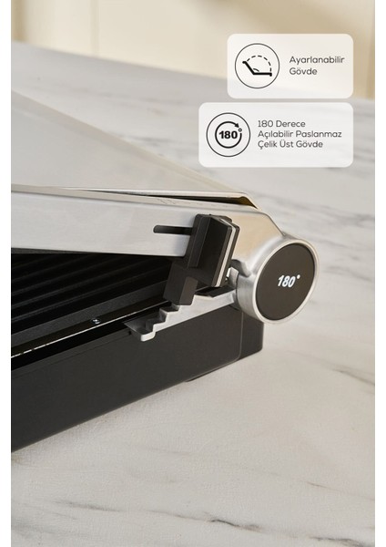 6 Dilim Kapasiteli Çelik Izgara ve Tost Makinesi 2000 W, Sağlıklı ve Pratik Kullanım indirimleri