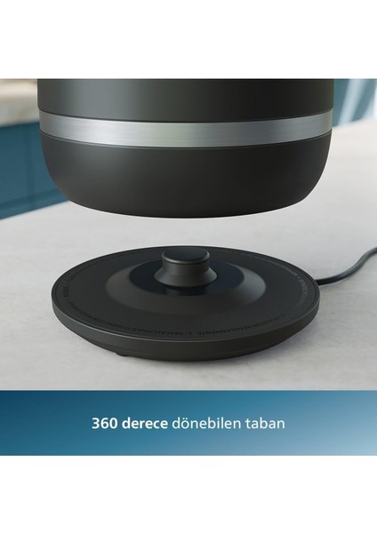 Şık Siyah Su Isıtıcı, Çelik Iç Gövde, Dokunmatik Kontrol, 7000 Serisi